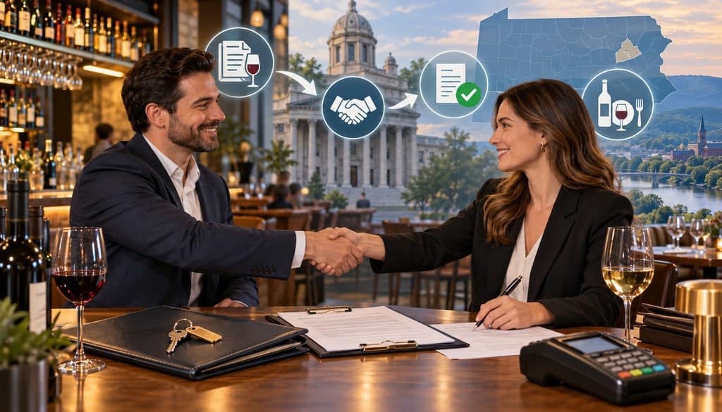 Luzerne County liquor license purchase and transfer agreement illustration